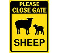 Please Close Gate Sheep Warning Sign Bathroom Decor Poster Plaque Tin Garden Plaque For Outdoor Indoor 20X30cm