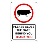 Please Close The Gate Behind You Thank You - safety sign - 1.2mm Pre-Drilled Rigid plastic for indoor/outdoor usage (600mm x 400mm) Viewing Distance within 20m.