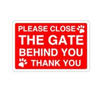Please close the gate dog sign- 3mm Aluminum Dibond high-visibility and durability for indoor/outdoor usage (300mm x 200mm) Ensures Safety Within 7m Viewing Distance.