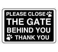 Please Close The Gate Dog Sign - High-Tack Self-Adhesive Vinyl Sticker (600 x 400mm)