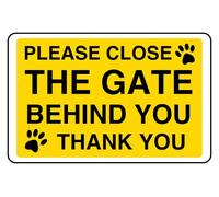Please Close The Gate Dog Sign - Pre-Drilled 1.2mm Rigid Plastic, Weatherproof Indoor & Outdoor (150 x 100mm)