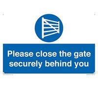 Please close the gate securely behind you Sign - 300x200mm - A4L