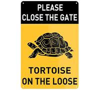 Please Close The Gate Tortoise On The Loose Tin Sign Notice Wall Decor Metal Sign Plaque Poster 8X12 Inches