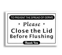 Please Close the Lid Before Flushing Sign (White)