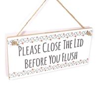 Please Close the Lid Before You Flush Sign, Flower Vine