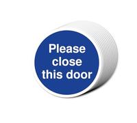 Please Close This Door Fire Door Signs 80mm x 80mm Multi Pack Strong Adhesive Vinyl Stickers for Fire Door Safety (12)