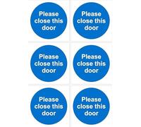 Please close this door sign - 100x100mm, pack of 6 stickers on A4 sheet