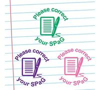 Please Correct Your SPaG Teacher Stamp. Reinkable, Quality School Stamper. (Pink*)