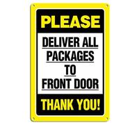 Please Deliver All Packages to Front Door Aluminum Metal Sign 5.5 X 8 Inch Wall Decor,Indoor/Outdoor use