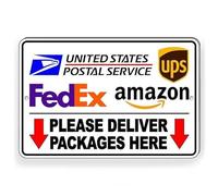Please Deliver Packages Here Arrows Down Sign/Decal/Usps Ups Fedex Si148 Metal Sign Plaque Poster 8X12 Inches