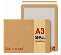 Please Do Not Bend Envelopes A3 C3, 457 x 324mm, 50 Pack, STRBOXONG | Peel & seal closure, 1000 micron rigid back, 120gsm brown kraft front