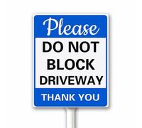Please Do Not Block Driveway Yard Sign With Stake, Active Driveway No Parking Dont Block Driveway Sign for Home Business, 20x30 CM Sturdy Aluminum Rustproof Fade Resistant Easy Install