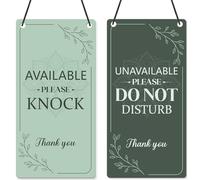 Please Do Not Disturb Sign - Eiapadeor Double Sided Door Signs PVC Door Signs in Session Hanger Sign for Office Home Therapy Business Meeting Green Hanging Plaque Available Please Knock (style 3)