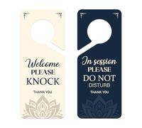 Please Do Not Disturb Sign - Eiapadeor Double Sided Door Signs PVC Door Signs in Session Hanger Sign for Office Home Therapy Business Meeting Green Hanging Plaque Available Please Knock (style 2)