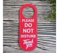 Please Do Not Disturb The Signage, PU Leather Door Signage, Double Sided Signage On Hotel Doors, Signage For Hotel, Bar, Mall (Red Please do not disturb)