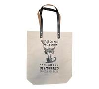 PLEASE DO NOT DITURB, I AM DISTURBED ENOUGH ALREADY - Grey Cat Tote Bag