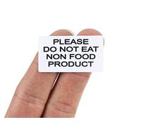 Please do not eat, Non Food Product. Warning/Safety Labels. 65 Labels per Sheet. 38.1mm x 21.2mm. Ideal for Wax Melts, Soaps. (5 Sheets)