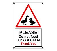 Please Do Not Feed Ducks Geese Thank You - safety sign - 1.2mm Pre-Drilled Rigid plastic for indoor/outdoor usage (400mm x 300mm) Viewing Distance within 14m.