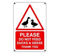 Please Do Not Feed Ducks Geese Thank You - safety sign - 3mm Pre-Drilled Aluminum Dibond for indoor/outdoor usage (400mm x 300mm) 14m Viewing Distance.