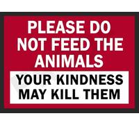 Please do not feed the animals metal sign farm gate wall fence road Tin stable (A5 (200X150mm) Approx)