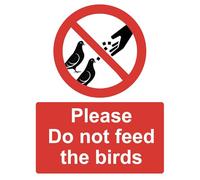Please Do Not Feed The Birds Warning Sign Adhesive Sticker A4 297mm x 210mm