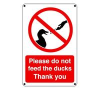 Please Do Not Feed The Ducks Thank You - safety sign - 1.2mm Pre-Drilled Rigid plastic for indoor/outdoor usage (600mm x 400mm) Viewing Distance within 20m.