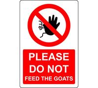 Please do not feed the goats Sign - 1mm Plastic sign (200mm x 150mm)