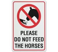 Please Do Not Feed The Horses Symbol Sign Warning Tin Home Kitchen Farm Garden Garage Wall Decor 8"x12"