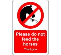 Please do not feed the horses thank you safety sign - 1.2mm Rigid plastic 200mm x 150mm