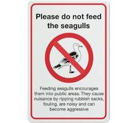 Please Do Not Feed The Seagulls Sign Rust Free Aluminum - Uv Protected, Waterproof, Weatherproof and Fade Resistant - 4 Pre - Drilled Holes 8"x12"