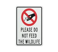 Please Do Not Feed The Wildlife Symbol Sign Warning Sticker-Security Sign Outdoor Sign 12 X 8 Inches