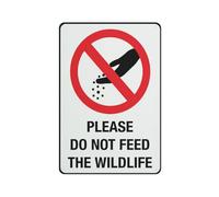 Please Do Not Feed The Wildlife Warning Sticker-Security Sign Outdoor Sign 12x16 inches