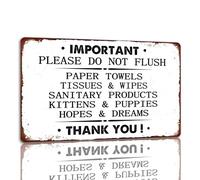 Please Do Not Flush Metal Sign Funny Bathroom Tin Sign Vintage Bathroom Wall Decorations For Home Cafe Bar 8x12 Inches