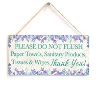 Please DO NOT Flush Paper Towels, Sanitary Products, Tissues & Wipes. Thank You! - Polite and Informative Septic Tank Sign Functional Interior Toilet Sign