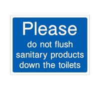 Please do not flush sanitary products down the toilets sign - General Information 8x12 Metal Tin Sign Garage Man Cave Wall Decor