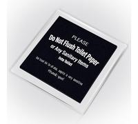 Please Do Not Flush Toilet Paper Rules Sign Frosted Black 5.2x5.2 Inch with Self-adhesive Installation Warning Sign for Office Business School Farmhouse Bathroom