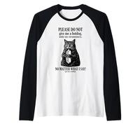 Please Do Not Give Me A Hotdog Not Matter What I Say Cat Raglan Baseball Tee