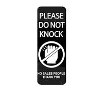 Please Do Not Knock No Sales People Thank You Sign For House (With Strong Adhesive Tape), 10X3" For Home & Office,Acrylic Signs For Front Door/Wall/Window, Clear And Easy To Read