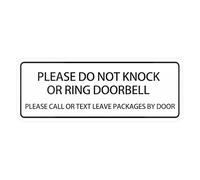 Please Do Not Knock Or Ring Doorbell Please Call Or Text Leave Packages By Door Sign, 10 X 3 Inch Acrylic Plastic Sign For Restaurant, Salons, Hotel, Motel, Rest Stops, Public Restrooms