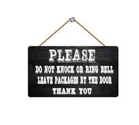 Please Do Not Knock Or Ring The Doorbell, No Soliciting, Sleeping Baby, Leave Packages, No Soliciting Wood Sign, Front Door Sign Retro Metal Tin Sign 8X12 Inches