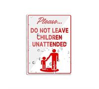Please Do Not Leave Children Unattended Sign For Door Acrylic Plastic Sign With Adhesive 6" X 8" Easy To Install And Highly Visible For Office And Business Highly Visible