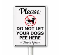 Please Do Not Let Your Dogs Pee Here Lawn Sign - No Dog Peeing Outdoor Yard Sign With Stake 12x15 CM - No Dog Pee Garden Sign - Sturdy Outdoor Aluminum Plaque Rust Free