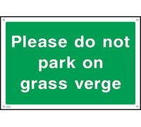 Please Do Not Park on Grass Verge Sign - 200mm x 150mm - 1.2mm Rigid Plastic Drilled Sign (CA42)