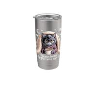 Please Do Not Perceive Me Cat Introvert Stainless Steel Insulated Tumbler