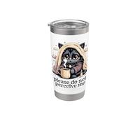 Please Do Not Perceive Me Cat Introvert Stainless Steel Insulated Tumbler