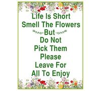 Please Do Not Pick Flower Sign, Keep Off Flowers Garden Sign, Funny Metal Signs for Farm, 14x20 CM Sturdy Aluminum Yard Signs, Rust Free Weatherproof Easy to Install Outdoor Use