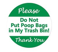 Please Do Not Put Poop Bags in My Trash Bin Sign,7 Inch,10 Pcs Per Pack