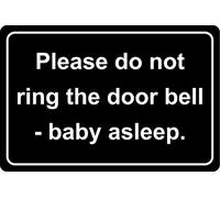 Please do not ring the doorbell Baby sleeping Sign - 1.2mm Rigid plastic 200mm x 150mm