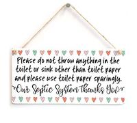 Please do not Throw Anything in The Toilet... - Bathroom Septic Tank Sign