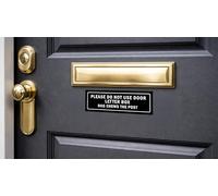 Please do not use door letter box, dog chews the post, black sign - Self adhesive sticker (300mm x 100mm)